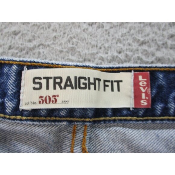Levis Jeans Men's 36x30 Blue 505 Straight Fit Classic Workwear Faded Denim Pants - Picture 6 of 8